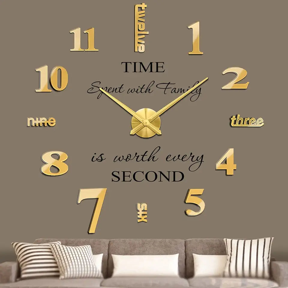 ArcDew Modern 3D Acrylic Wall Clock | DIY Frameless Large Noiseless Wall Timepiece UAE