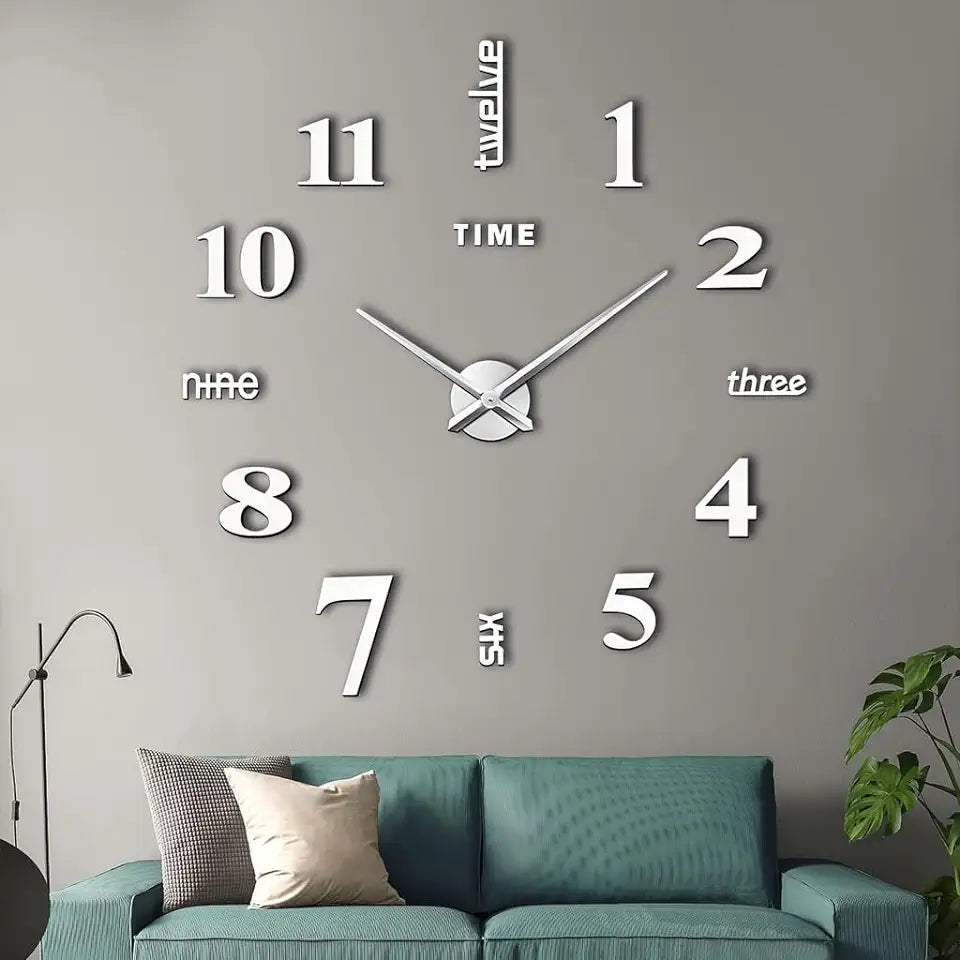 ArcDew Modern 3D Acrylic Wall Clock | DIY Frameless Large Noiseless Wall Timepiece UAE