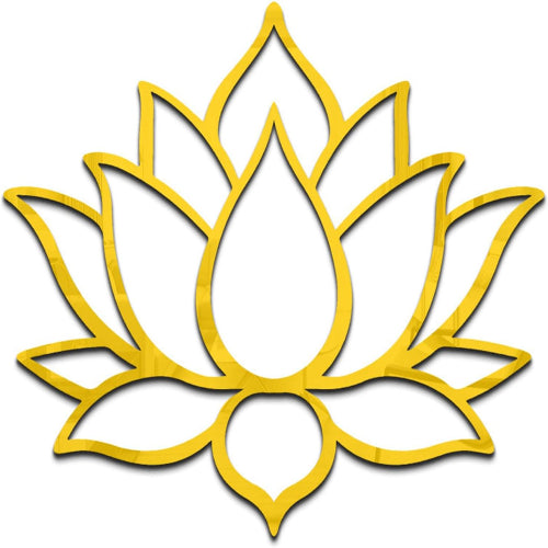 ArcDew Gold Acrylic Lotus Mirror Sticker | Diwali & Home Décor (30×26cm)