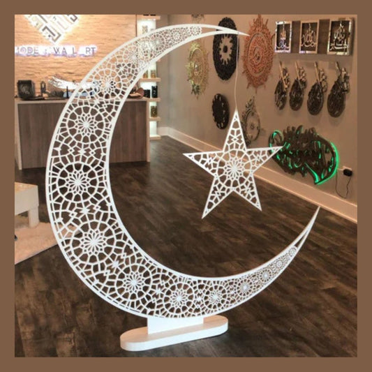 Arcdew Crescent Decor Eid Moon Tree Hilal | Islamic Ramadan Decoration in 3ft to 5ft