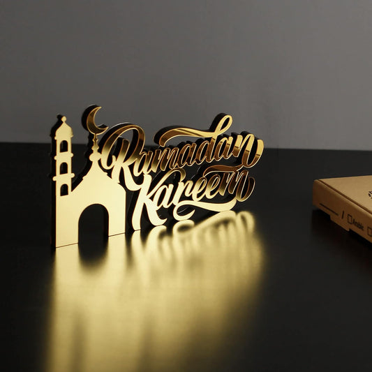Arcdew Acrylic Islamic Tabletop Décor – Ramadan Kareem & Eid Mubarak