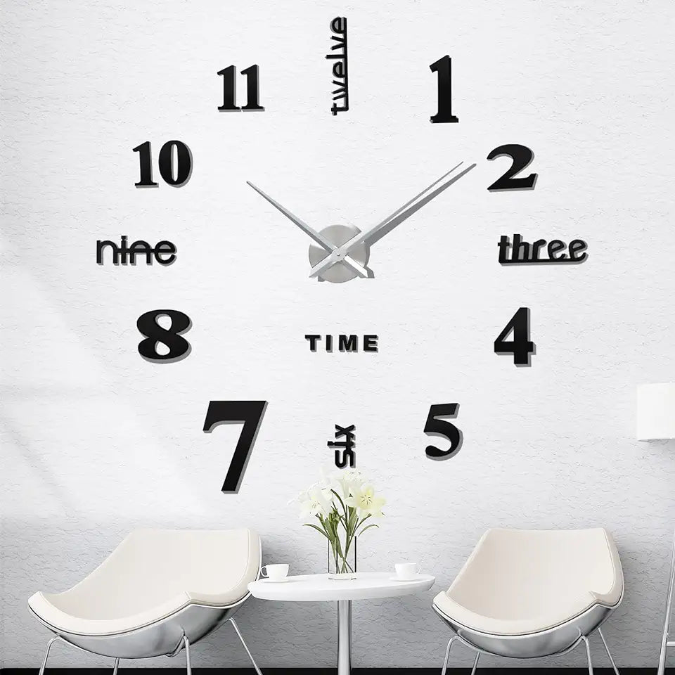 ArcDew Modern 3D Acrylic Wall Clock | DIY Frameless Large Noiseless Wall Timepiece UAE