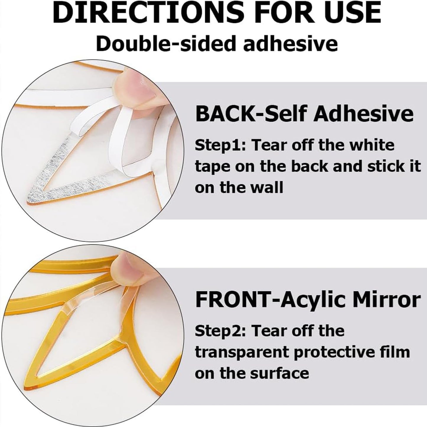 ArcDew Gold Acrylic Lotus Mirror Sticker | Diwali & Home Décor (30×26cm)