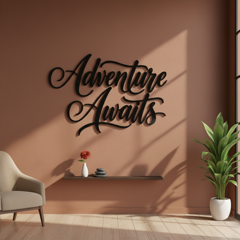 "Adventure Awaits" Acrylic Wall Art - Inspirational Travel & Home Decor | Arcdew