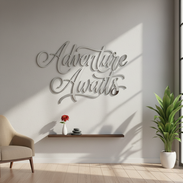 "Adventure Awaits" Acrylic Wall Art - Inspirational Travel & Home Decor
