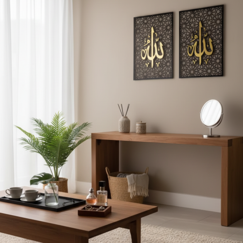 Allah' (الله) Calligraphy Wall Art | Geometric Islamic Decor for UAE Homes
