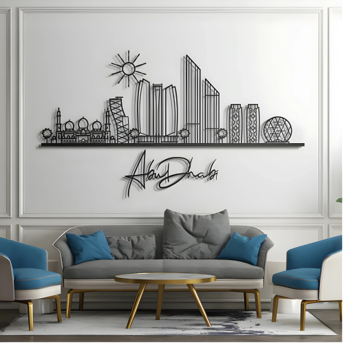 ArcDew Abu Dhabi Skyline Panoramic Acrylic Art - arcdew.com