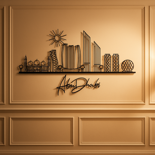 ArcDew Abu Dhabi Skyline Panoramic Acrylic Art - arcdew.com