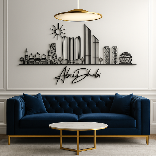 ArcDew Abu Dhabi Skyline Panoramic Acrylic Art - arcdew.com