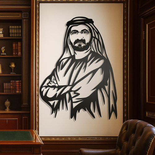 ArcDew Sheikh Mohammed bin Rashid Al Maktoum Acrylic Portrait - arcdew.com