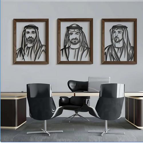 ArcDew Sheikh Muhammad, Sheikh Khalid and Sheikh Mansour Acrylic Wall Art - arcdew.com