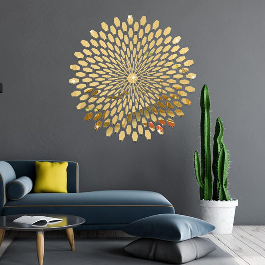 ArcDew 3D Sun Stereo Acrylic Sunflower Round Mural | 56x56 cm Nature-Inspired Wall Art UAE