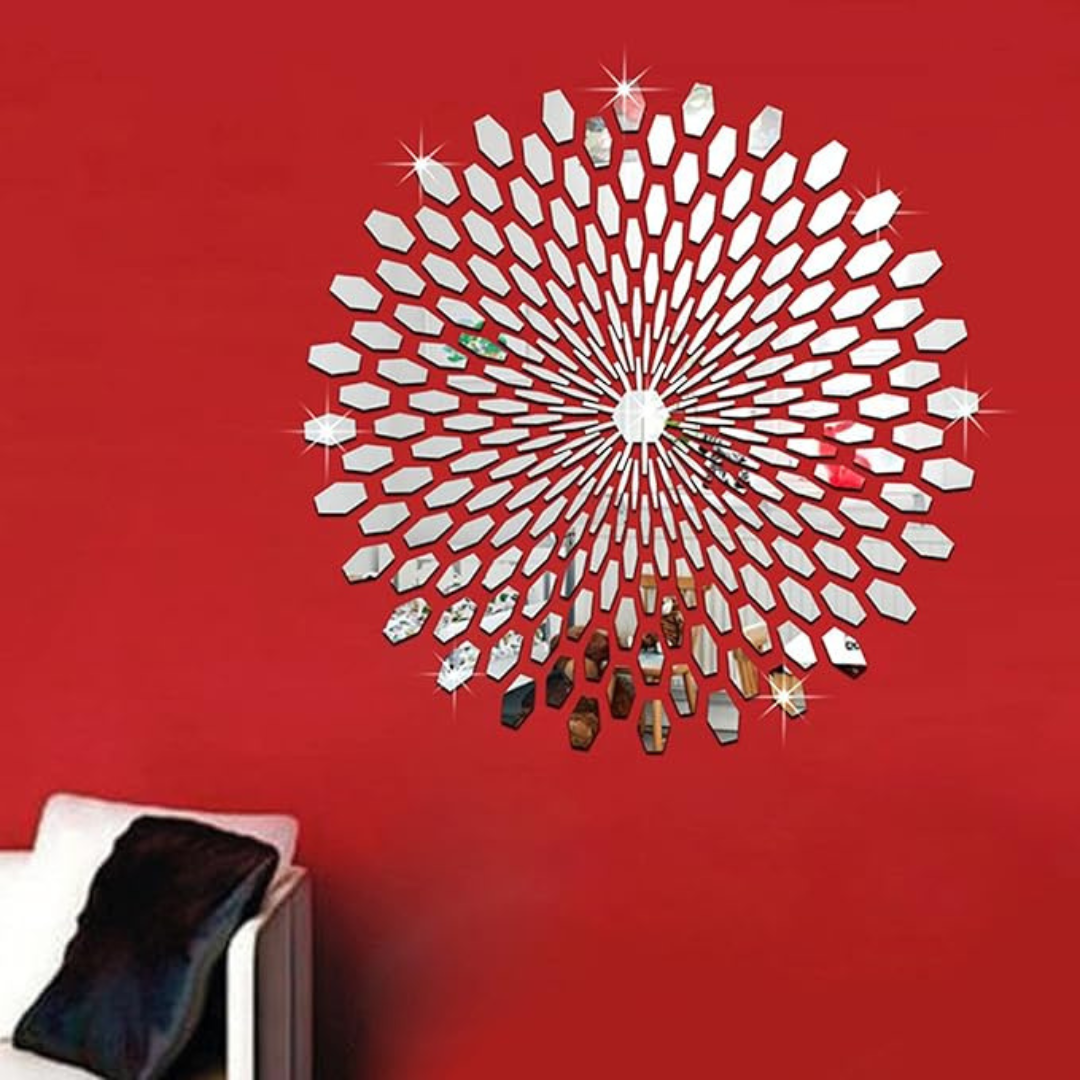 ArcDew 3D Sun Stereo Acrylic Sunflower Round Mural | Nature-Inspired Wall Art UAE silver