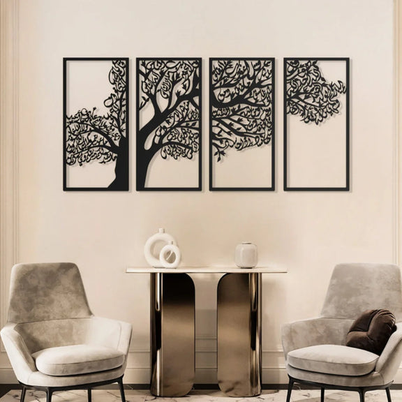 4 Quls Acrylic Wall Art Black