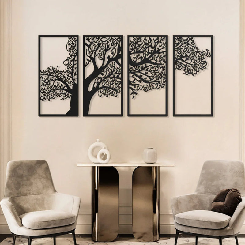 4 Quls Acrylic Wall Art Black