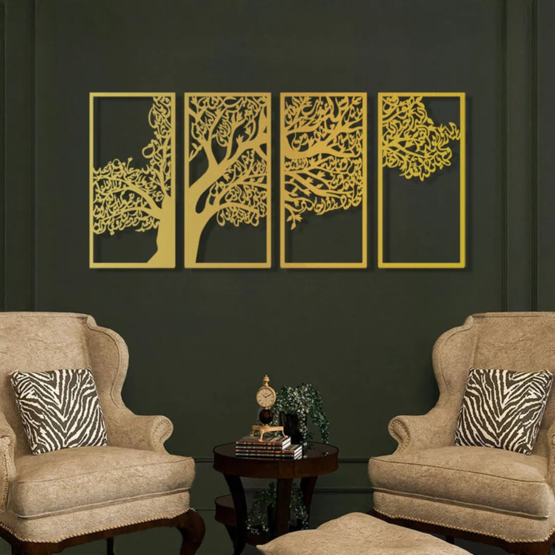 4 Quls Acrylic Wall Art gold 2