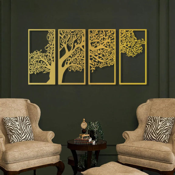 4 Quls Acrylic Wall Art gold 2