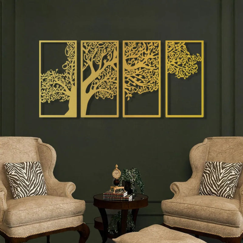 4 Quls Acrylic Wall Art gold 2