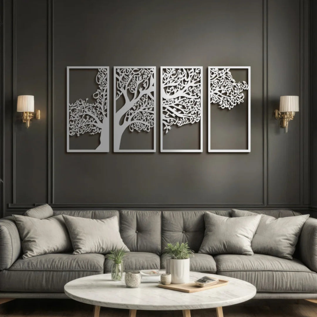 4 Quls Acrylic Wall Art silver