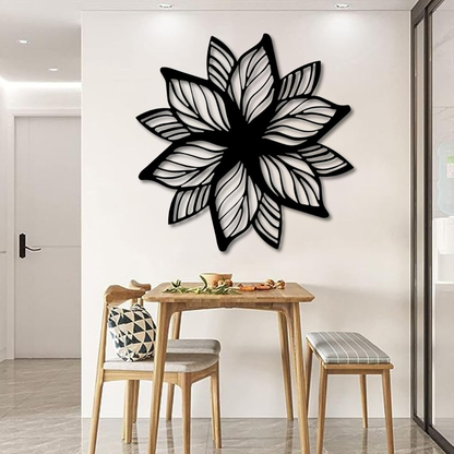 ArcDew Acrylic Flower Wall Decoration | Elegant 3D Floral Home Décor UAE black