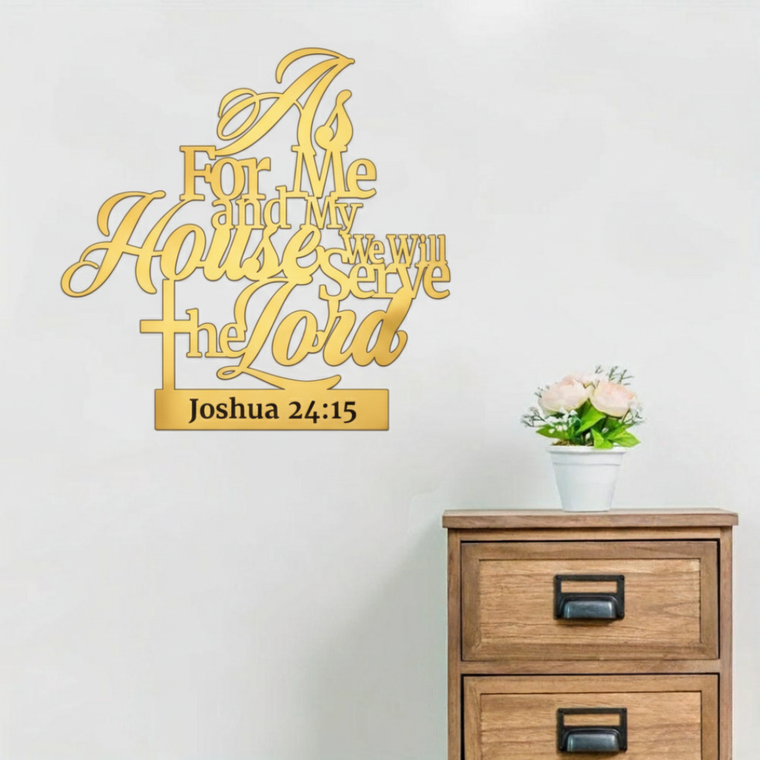 ArcDew – As For Me and My House Bible Verse Acrylic Wall Décor | Christian Home UAE silver