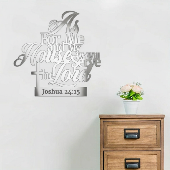 ArcDew – As For Me and My House Bible Verse Acrylic Wall Décor | Christian Home UAE silver