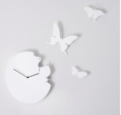 ArcDew Butterflies Acrylic Wall Clock (Small) | Elegant Nature-Inspired Wall Décor UAE