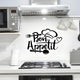 Chef's Cap Fork Spoon Acrylic Wall Decal Black