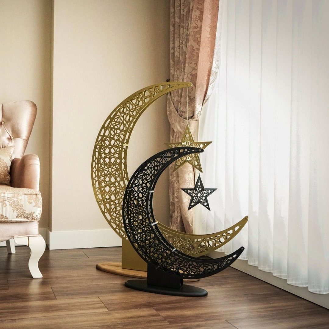 ArcDew Crescent Moon & Star Wall Art | Elegant Islamic Home Decor for Ramadan & Eid Gifts..