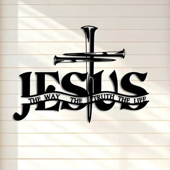 Cross with Jesus Acrylic Wall Décor Black 1