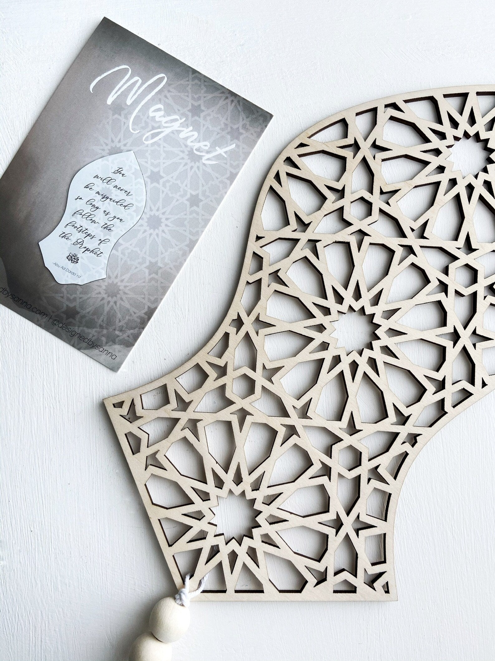 ArcDew Decorative Acrylic Nalain Mubarak Art – Prophet Muhammad ﷺ Sandal Shape Islamic Home Decor