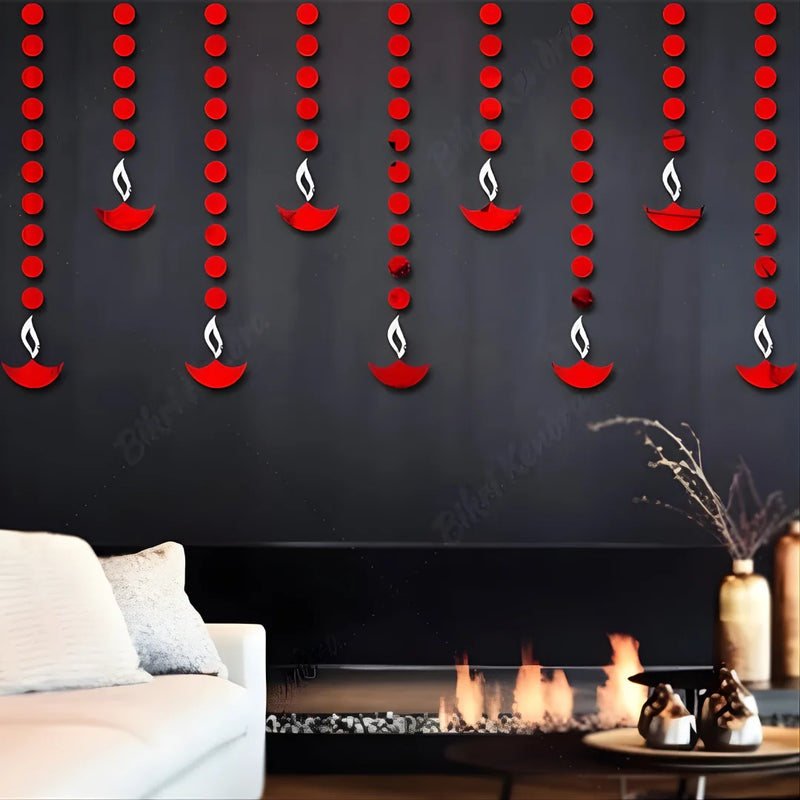 Diyas Acrylic Hanging Wall Decor Red
