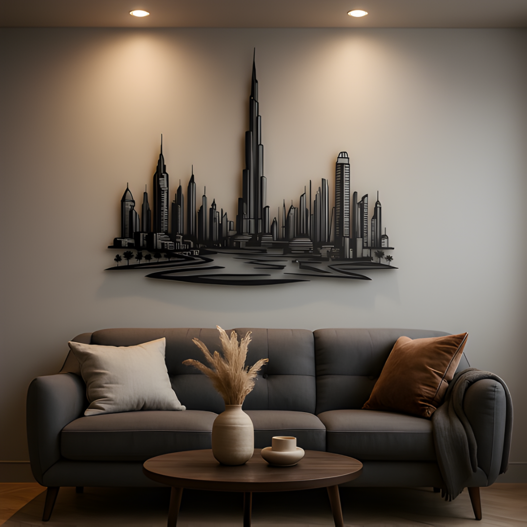 ArcDew Dubai Skyline Panoramic Acrylic Wall Art.