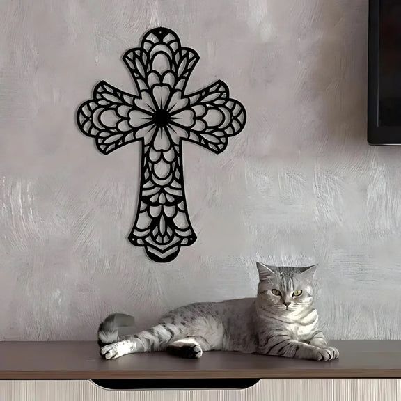 Elegant Black Acrylic Cross Black