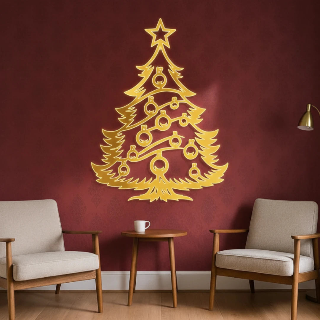 ArcDew_Elegant_Christmas_Tree_Acrylic_Wall_Art_Modern_Festive_Decor