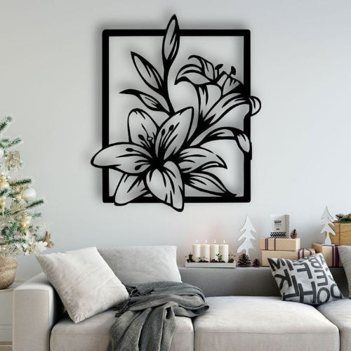 ArcDew Flower Frame Rectangle Acrylic Wall Art | Elegant Islamic Calligraphy Home Décor UAE