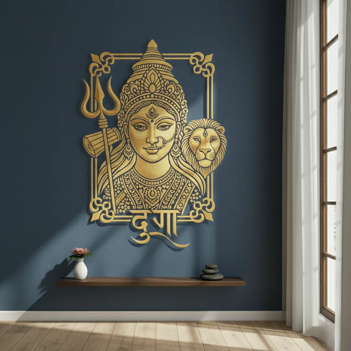 Arcdew - Goddess Durga Portrait Calligraphy Acrylic Wall Art - Divine Shakti | Acrylic - Translation missing: en.products.product.alternate_image