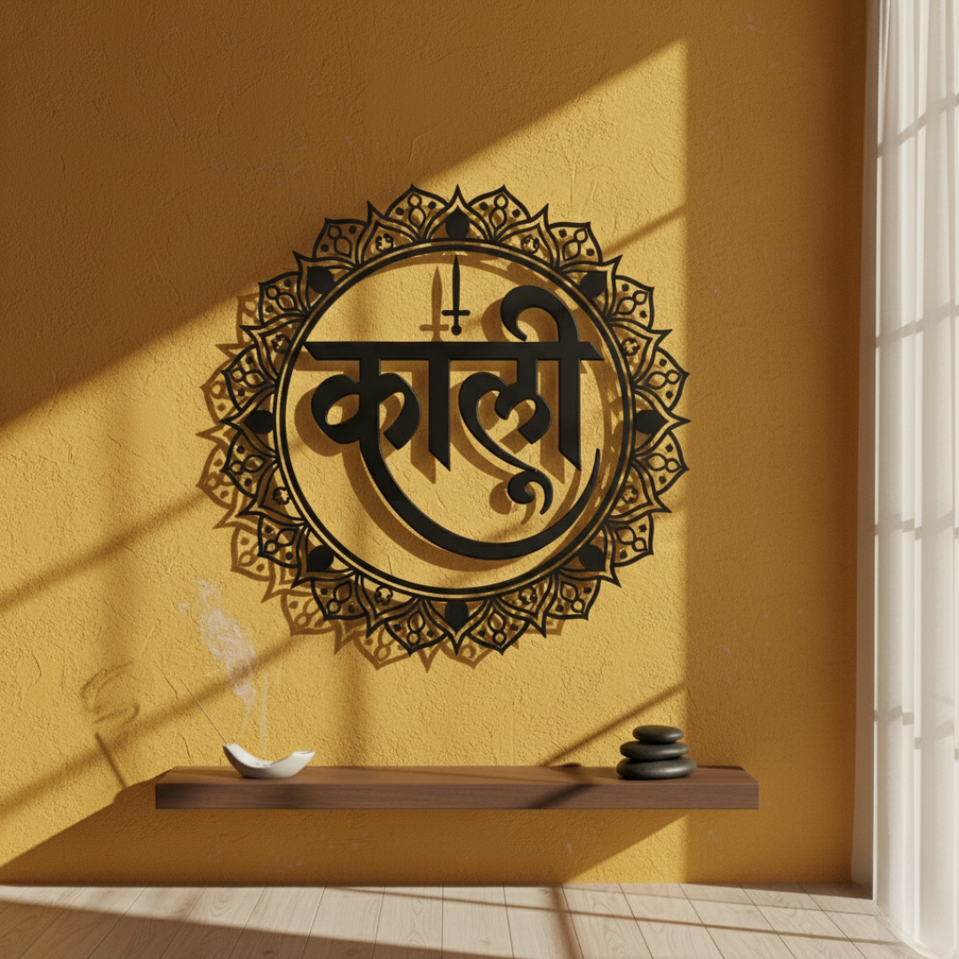 ArcDew Goddess Kali Calligraphy Acrylic Art - Power & Transformation..