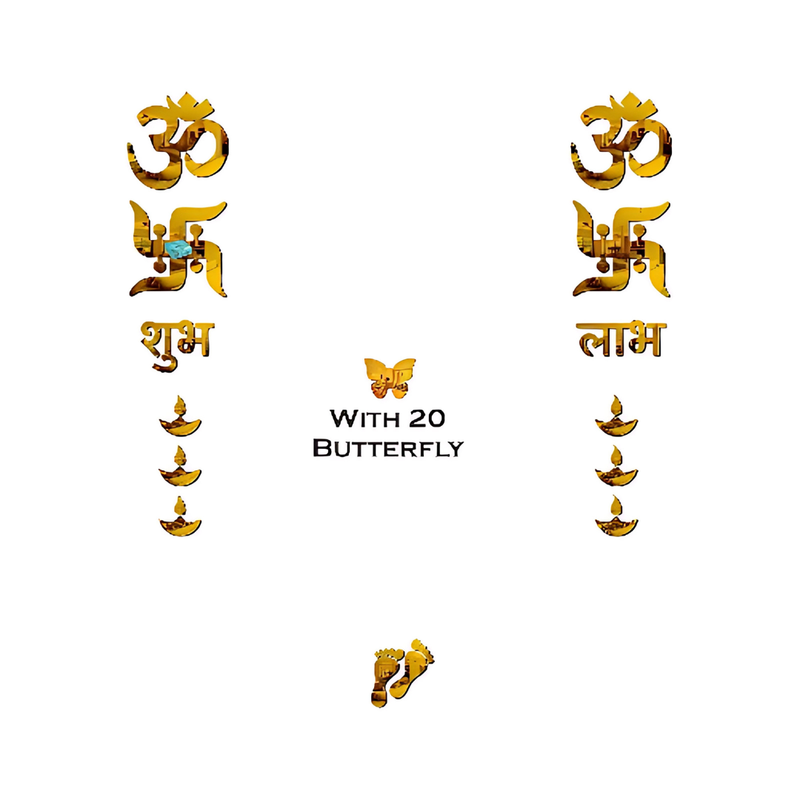 ArcDew Golden Om Swastik Acrylic Wall Sticker