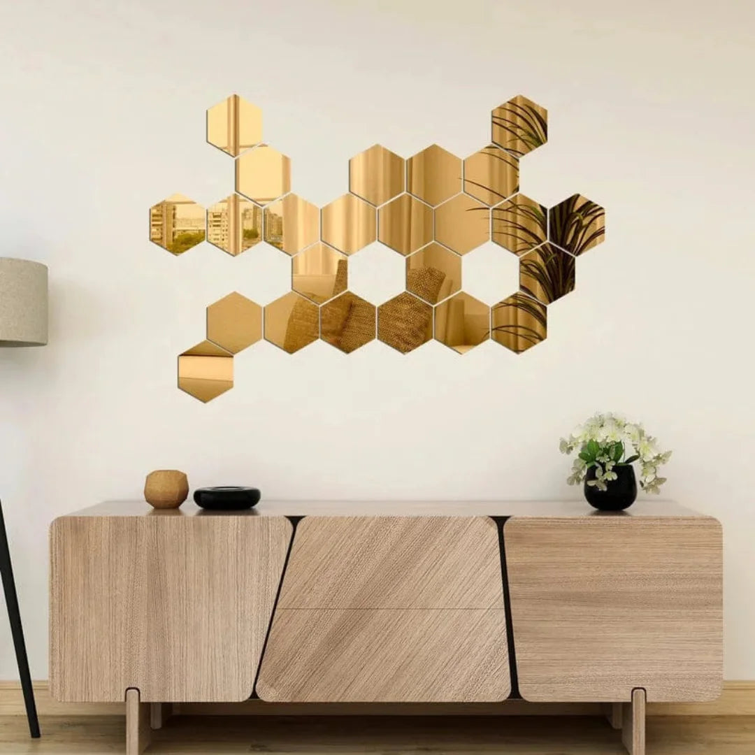 Hexagon Acrylic Mirror Gold 1