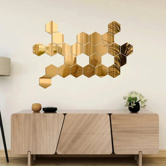 Hexagon Acrylic Mirror Gold 1