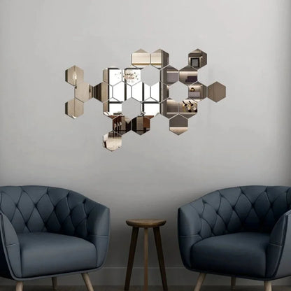 Hexagon Acrylic Mirror Silver 1