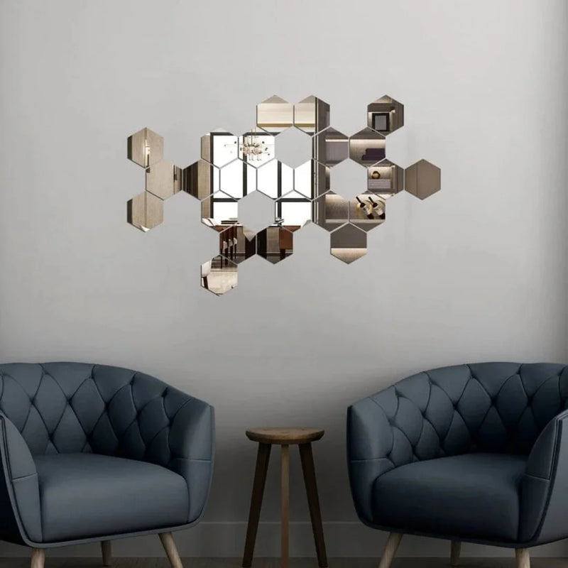 Hexagon Acrylic Mirror Silver 1