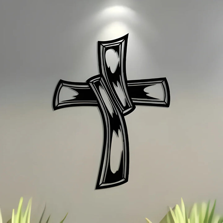 Arcdew - Hollowed-Out Retro Jesus Cross – Christian Wall Decal UAE | Acrylic
