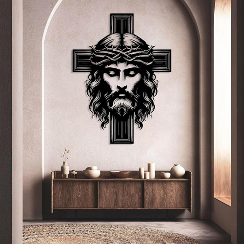 Jesus Christ and Cross – Christian Home Wall Decal UAE