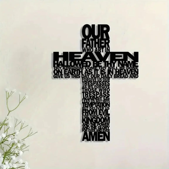 Jesus Cross with Prayer Black