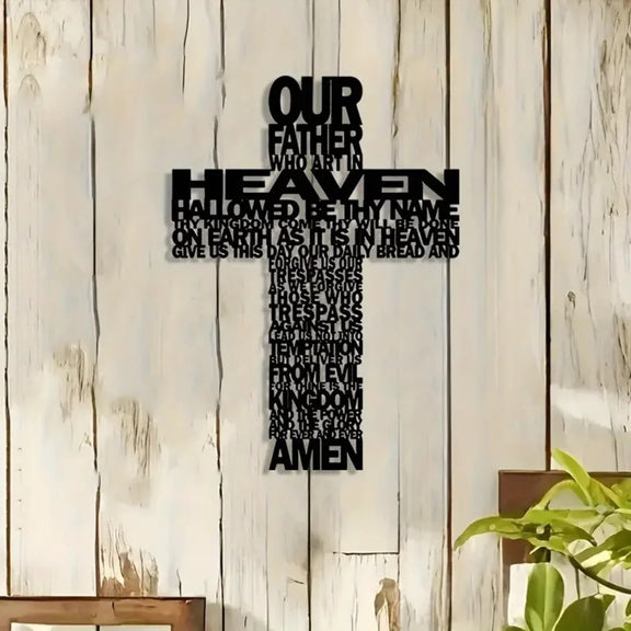 Jesus Cross with Prayer Black 1