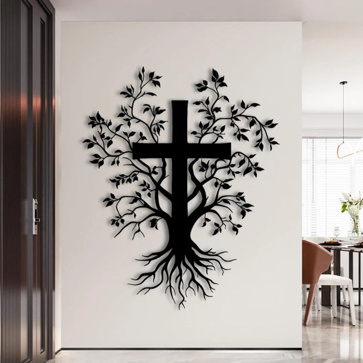 Arcdew - Jesus Cross with Tree – Christmas Gift & Christian Wall Decal UAE | Acrylic - Translation missing: en.products.product.alternate_image