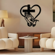 ArcDew Jesus Hand with Cross & Hearts – Christian Home Wall Decal UAE - arcdew.com - Black acrylic ArcDew branded wall decal of praying hands, cross, and heart in living room.