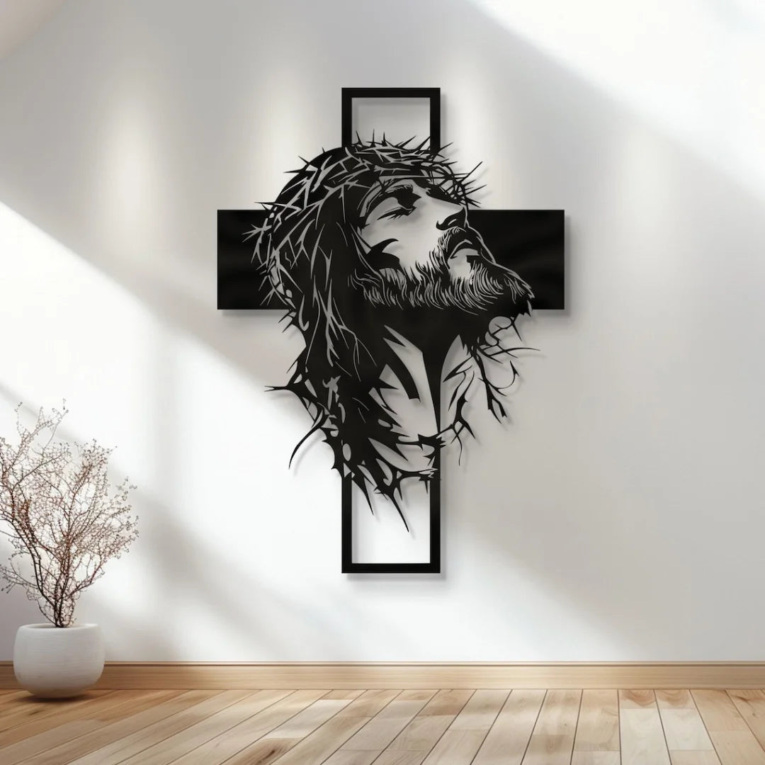 Jesus with Cross Black